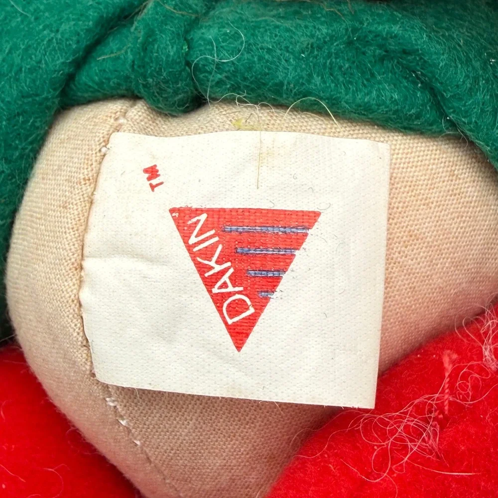 Vintage 1994 Dakin Richie Bear Christmas Elf Plush Dolls Pair Green Red 11 Inch